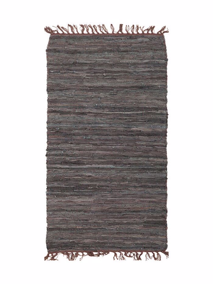 PERSIKA Xali Dermatino me Krossia 'Leather Rugs Solid' 130227/02C Coffee 70x130cm PRS03058A